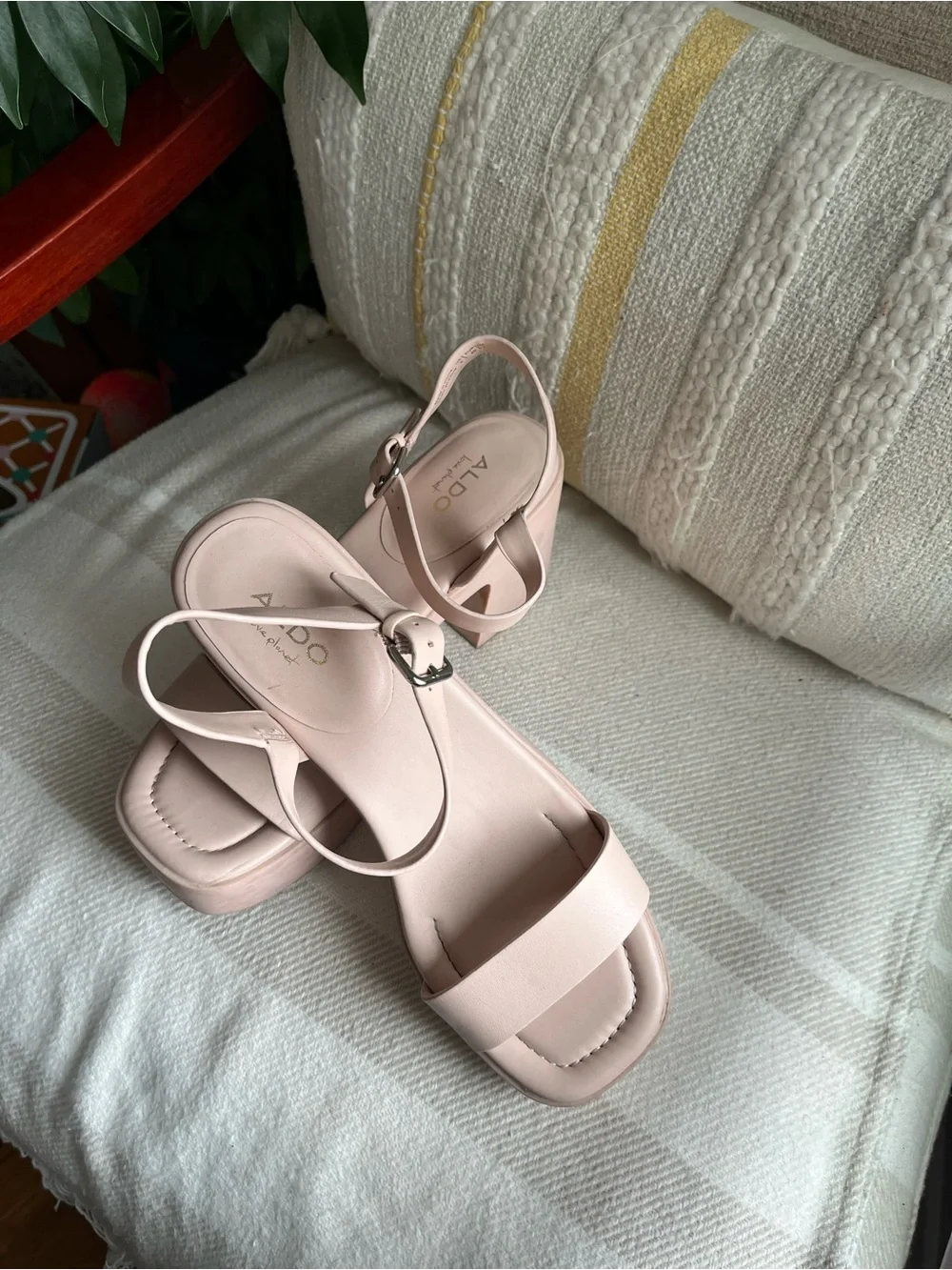 ALDO Women's Blush Pink Block Heel Sandals